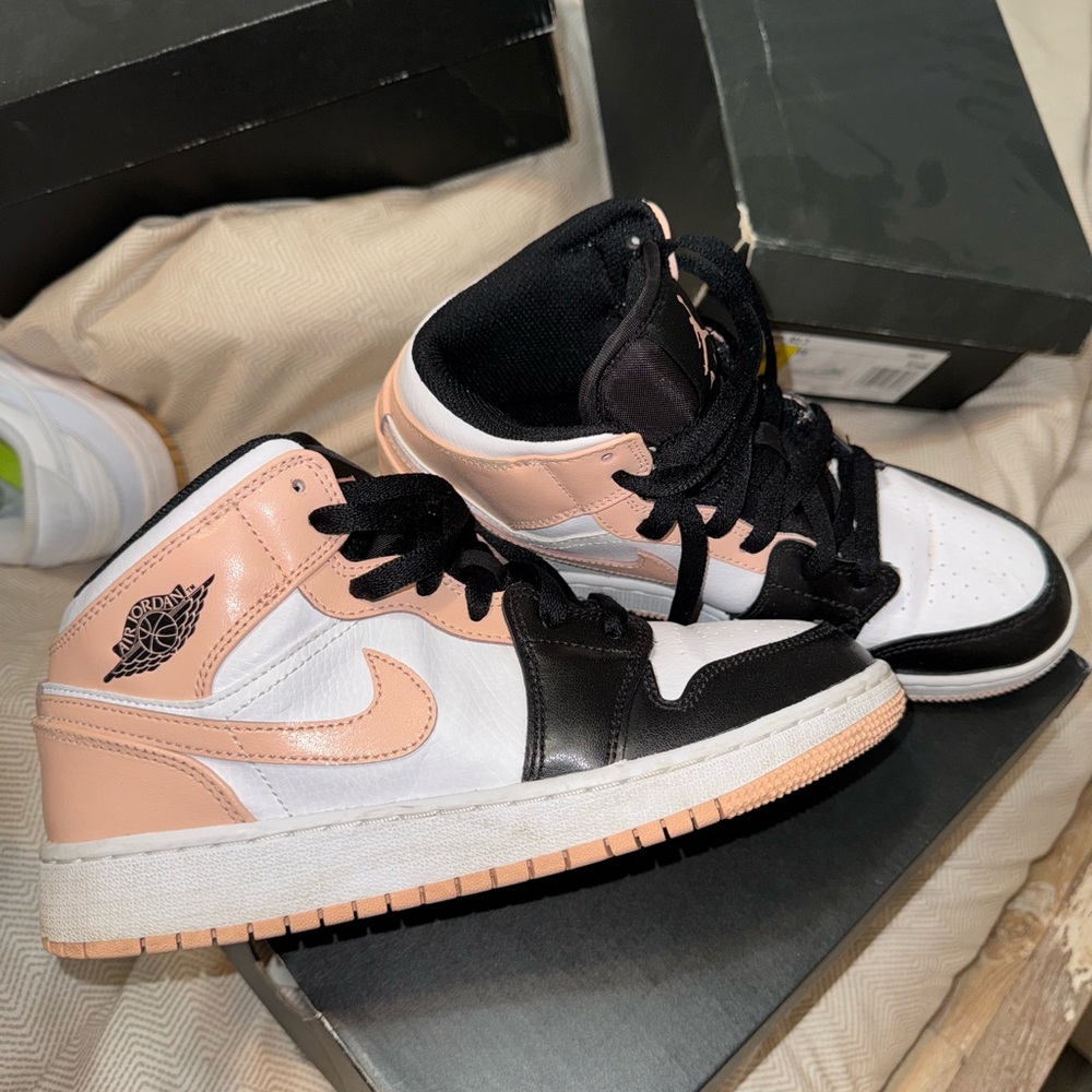 Jordan Women's High-Top Sneakers - Black, White, and Pink